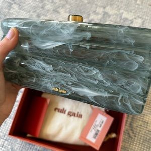 NEW Cult Gaia Enid Box Clutch Seaspray in Box